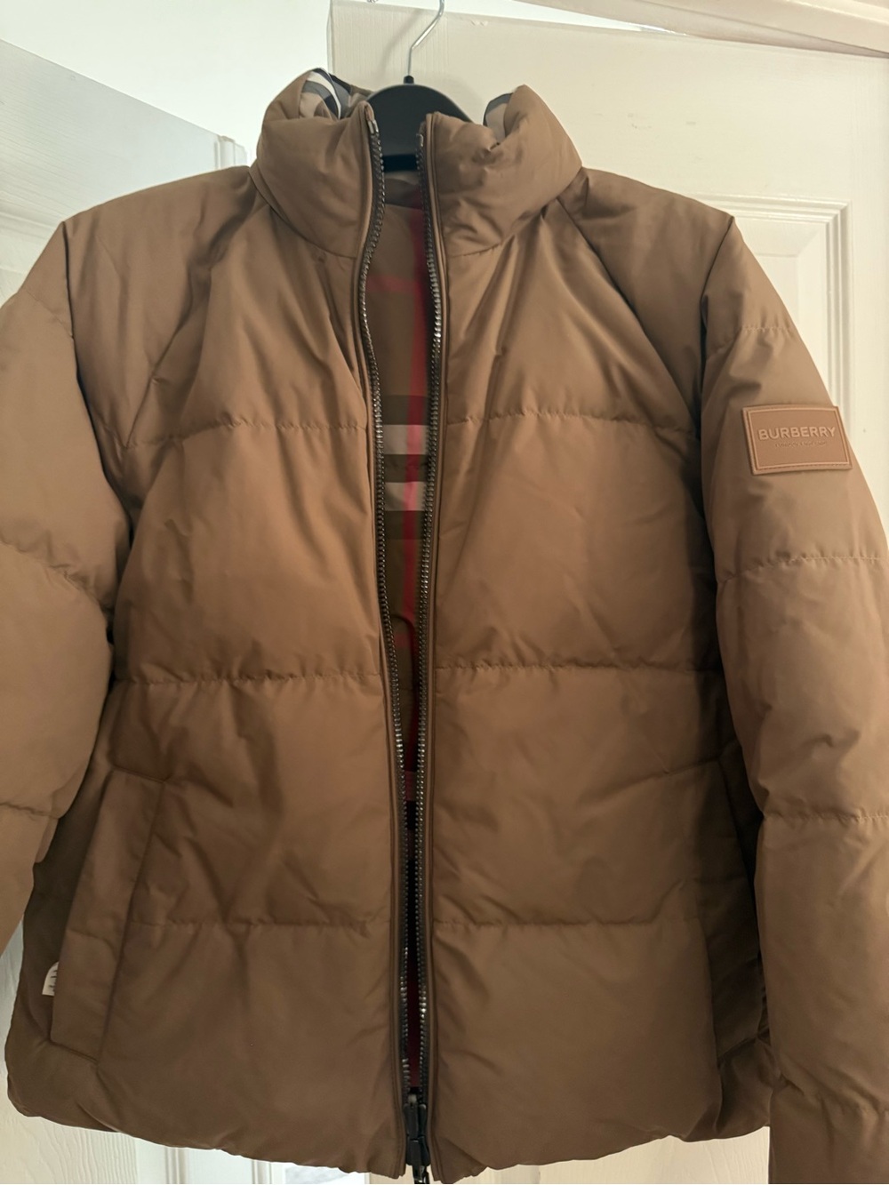Burberry Brown and Brown Reversible Classic Check Puffer Jacket - Picture 5 of 11